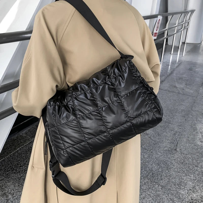 Winter Style Space Cotton Shoulder Bags for Women Big Nylon