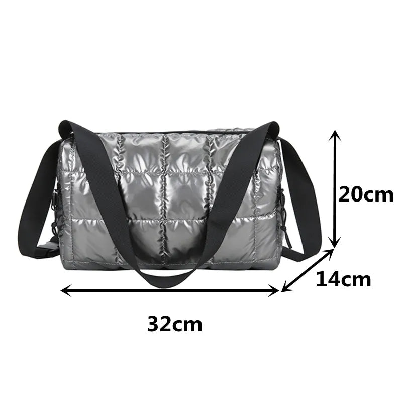 Winter Style Space Cotton Shoulder Bags for Women Big Nylon