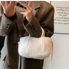 Winter Teddy Curl Plush Tote Bag