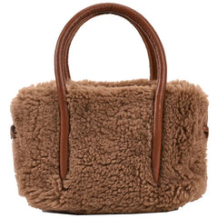 Winter Teddy Curl Plush Tote Bag