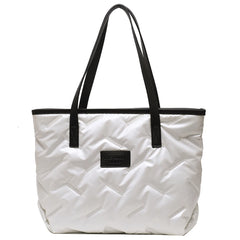 Women's Winter Quilted Shoulder Bag Cotton Padded Tote Purse
