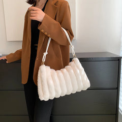 Winter Women Plush Shoulder Bags Large Capacity Tote Bag Satchel