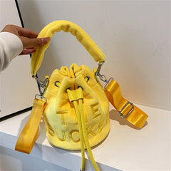 Winter Velvet Bucket Bags for Women Purses and Handbags Crossbody Bag