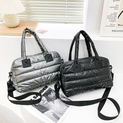 Winter Warm Down Satchel Space Women's Shoulder Bag Nylon Quilted