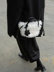 Winter Faux Woolen Fur Crossbody Shoulder Handbag