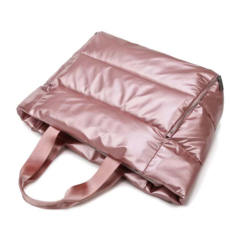 Winter Women Large Capacity Waterproof Nylon Bag Female Space