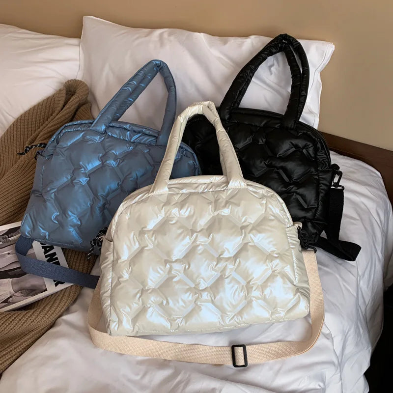 Winter Large Capacity Shoulder Bag for Women Waterproof Nylon