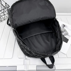 Winter Women Backpack Space Pad Cotton Feather Down Bag Travel Backpacks