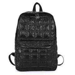 Winter Women Backpack Space Pad Cotton Feather Down Bag Travel Backpacks