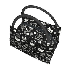 Thermal Lunch Bag Halloween Cat Skull Insulated Reusable Food Container