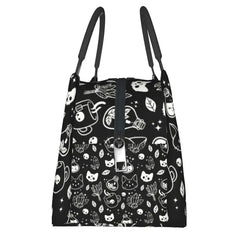 Thermal Lunch Bag Halloween Cat Skull Insulated Reusable Food Container