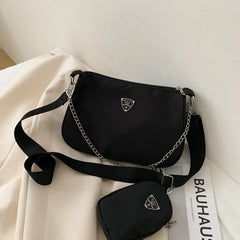 Retro Women Crossbody Bag Chain Shoulder Bag High Square Solid Bag