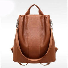 Anti-theft Backpack Soft Leather Large Capacity Bag