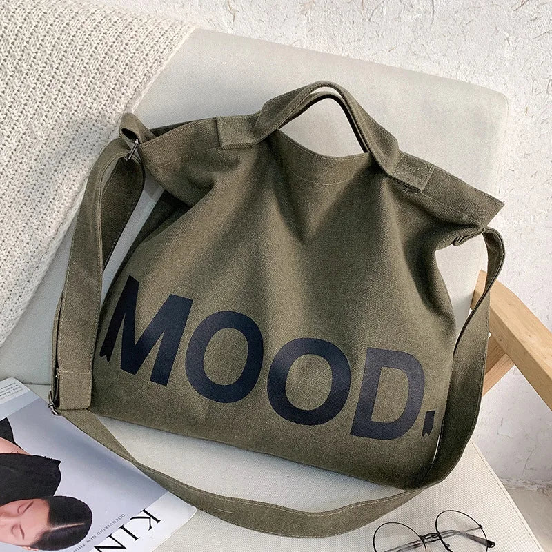 Japanese Literary Canvas Shoulder Bag Large-capacity Tote Bag