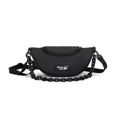 Women Canvas Chest Bags Waist Bag Casual Leather Half Moon Bags
