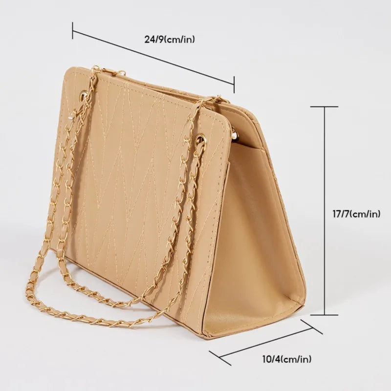 Large Capacity Girl Bag Solid Shoulder Bag Women's PU Leather Messenger Bag