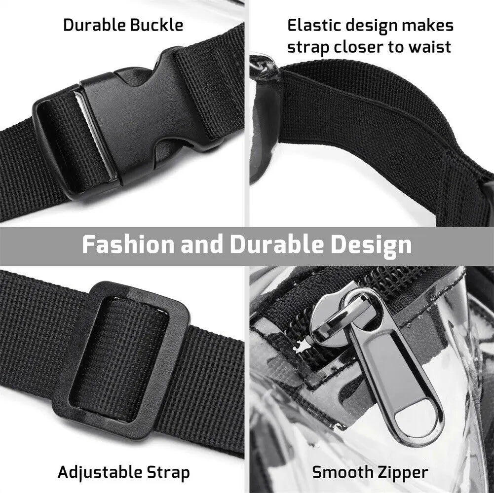 Clear Jelly Messenger Bag Fanny Pack Waist Belt Chest Bag