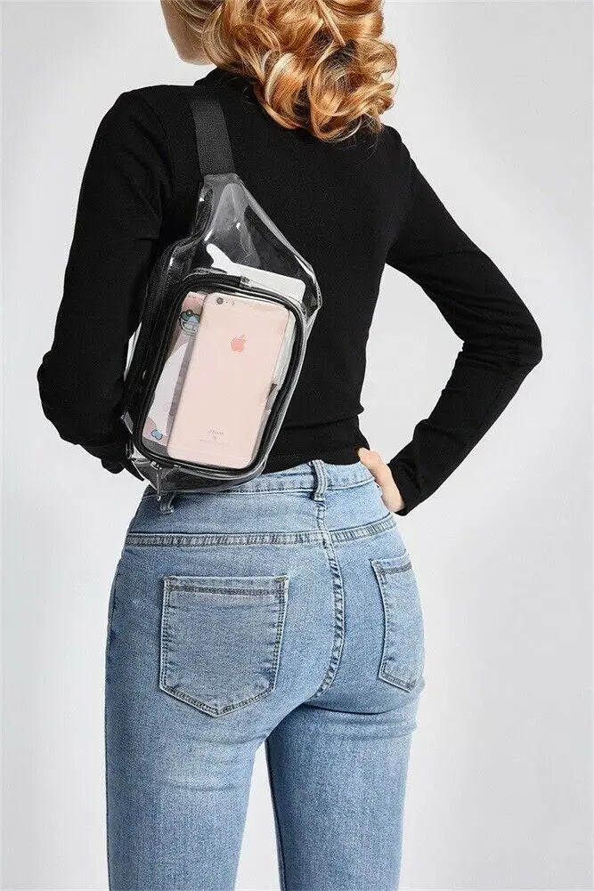 Clear Jelly Messenger Bag Fanny Pack Waist Belt Chest Bag