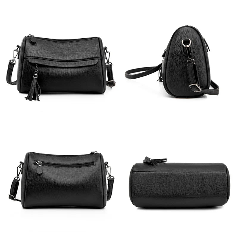 Small Leather Handbag for Women, Cross Body Pillow Messenger Bag