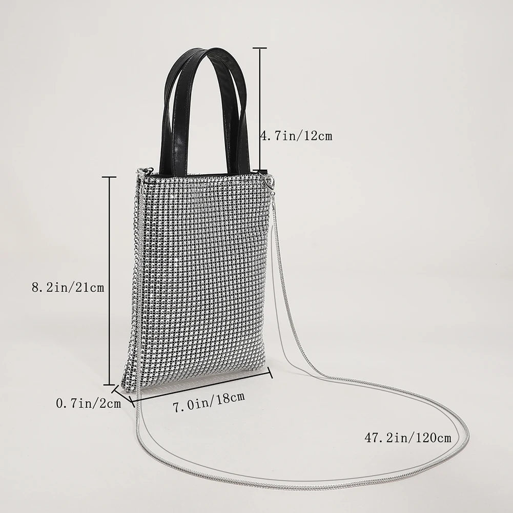Rhinestone Shoulder Bag Clutch Purse Chain Portable Messenger Bags