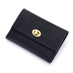 Women's Cowhide Short Wallet Multi-functional Leather Card Bag