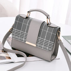 Plaid Stitching Square Bag Crossbody Shoulder Small Bag Female Bag