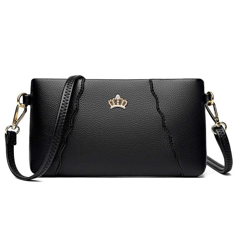 Vintage Leather Shoulder Bag Crossbody Small Sac Handbag for Women
