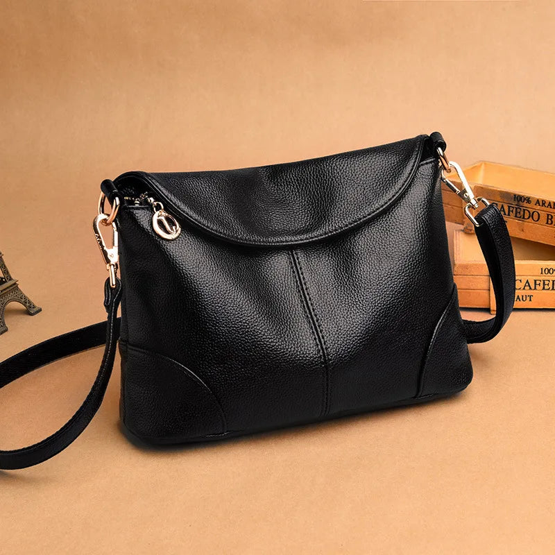 Women's Messenger Shoulder Bag Soft Leather Small Square