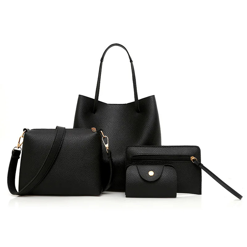 Women 4Pcs/Set Handbags OL Tote/Messenger Bag Crossbody Bag