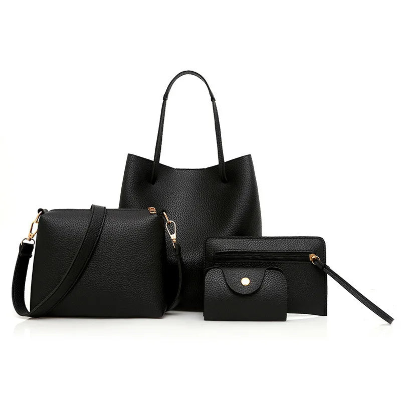 Women 4Pcs/Set Handbags OL Tote/Messenger Bag Crossbody Bag