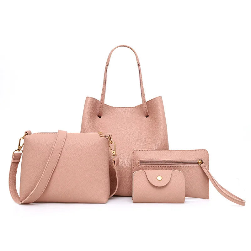 Women 4Pcs/Set Handbags OL Tote/Messenger Bag Crossbody Bag