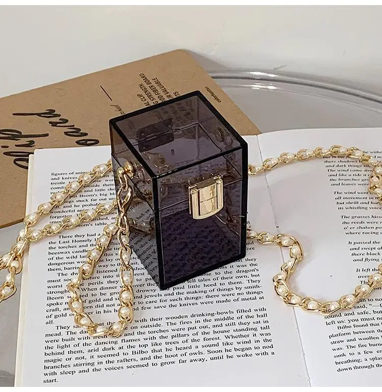 Clear Lipstick Bag Box Clutches Purse Crossbody Bag Women Handbags