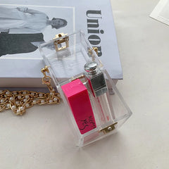Clear Lipstick Bag Box Clutches Purse Crossbody Bag Women Handbags