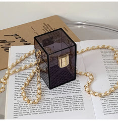 Clear Lipstick Bag Box Clutches Purse Crossbody Bag Women Handbags