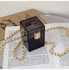 Clear Lipstick Bag Box Clutches Purse Crossbody Bag Women Handbags
