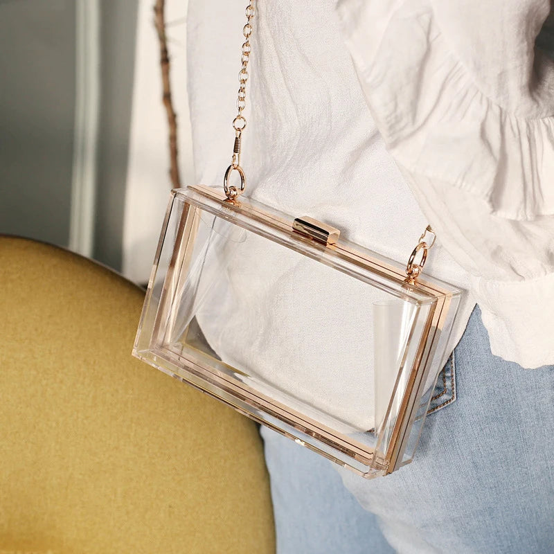 Acrylic Party Crossbody Bag Evening Clutch Candy Colors Chain Handbag