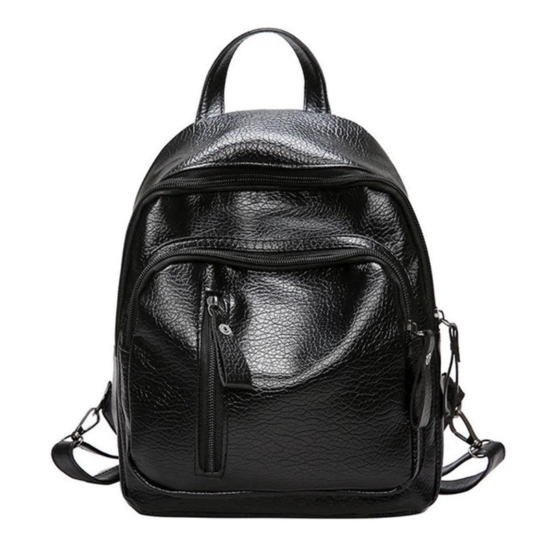 Women Casual School Bag Backpack PU Leather Travel Shoulder Bag