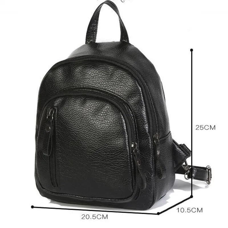 Women Casual School Bag Backpack PU Leather Travel Shoulder Bag
