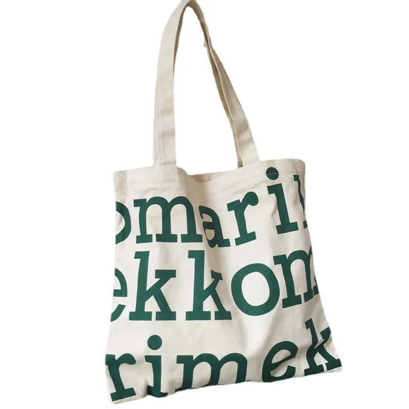 Women Alphabet Canvas Shoulder Bags Female Casual Tote Handbags