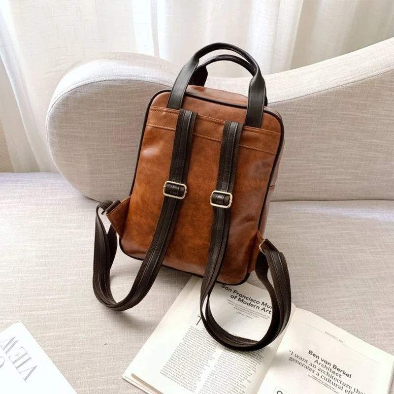 Anti Theft Backpack Women Students School Bag Teenage Girl Vintage