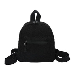 Women Plush Backpack Soft Winter Stylish Small Daypack