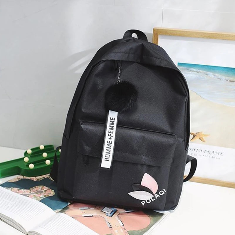 Canvas Schoolbag Middle School Student Couple Backpack