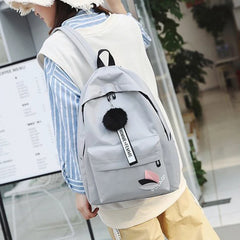 Women Backpack Small Canvas Schoolbag Middle School Student Couple Backpack