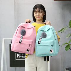 Small Canvas Schoolbag Middle School Student Couple Backpack