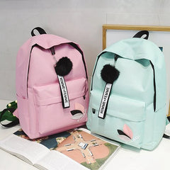 Women Backpack Small Canvas Schoolbag Middle School Student Couple Backpack