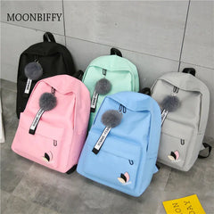 Small Canvas Schoolbag Middle School Student Couple Backpack