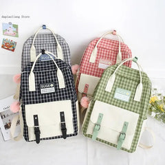 Canvas Student Backpack Set for Teen Girls School Bag Kids