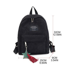 Women Backpack Casual College School Bookbag Travel Tassel Daypack