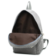 Corduroy Women Backpack Striped School Bag Rucksack