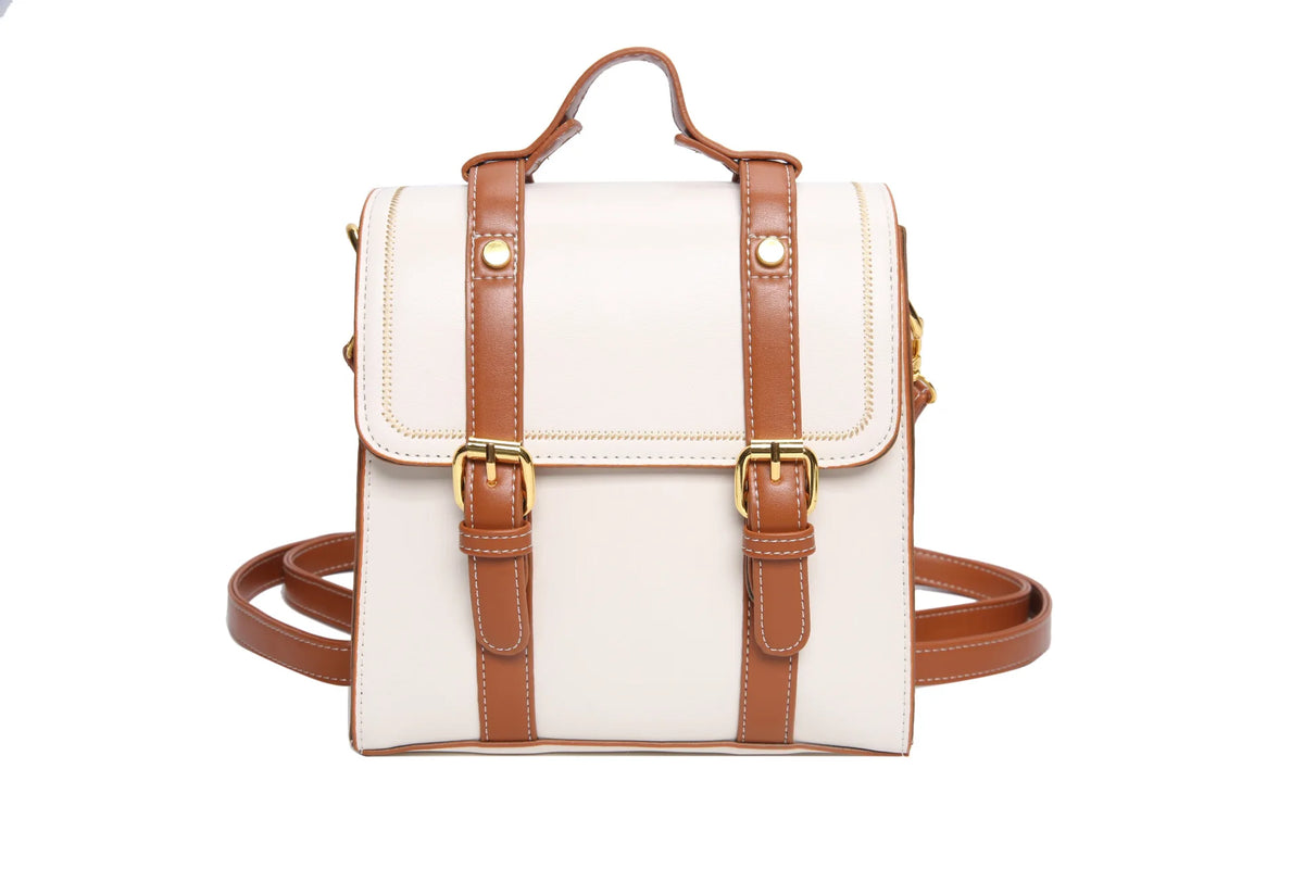 Vintage Small PU Leather Women Backpack School Bags for Girls